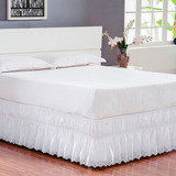 Saia Box Cama Casal Padrão Perolla Bordado Ultrassônico