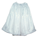 Saia Branca Em Cetim Jacquard Umbanda Candomblé