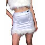 Saia Branca Pelucia Forro