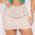Saia Cargo Bege Feminina Lycra Cintura Alta Stillger Jeans