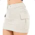 Saia Cargo Feminina Cintura Alta Com Lycra Moda  Estilosa