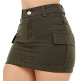 Saia Cargo Feminina Cintura