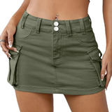 Saia Cargo Feminina Com Lycra Levanta Bumbum Moda