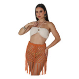 Saia Com Franja Croche