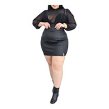 Saia Couro Plus Size