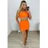 Saia Curta Aplique Logo Planet Girls Laranja Médio