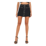 Saia Curta Jeans Preta
