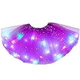 Saia De Balé Para Meninas Para Bebês E Meninas Saia Tutu De Lantejoulas Com Luz LED Pettiskirt Roupas De Balé Roxo Tamanho único