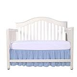 Saia De Berço Com Babados 100 Algodão Natural Saia De Cama Infantil Para Bebês Meninos Ou Meninas Azul Claro Liso 71 X 132 Cm 35 5 Cm