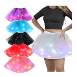 Saia De Tule Adulto Com Brilho Glitter Carnaval 40 Cm