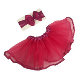 Saia De Tule Para Bebê Com Faixa De Cabelo