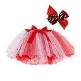 Saia De Tule Para Mulheres Arco íris Tule Balé Meninas Alfinete De Cabelo Fantasia De Festa Saia Infantil Laço Feminino Para O Verão Vermelho 5 8 Anos