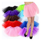 Saia De Tule Tutu Adulto Lisa Unicórnio Festa Carnaval 40cm