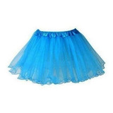 Saia De Tule Tutu Infantil Azul 30cm Para Balet Carnaval