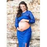 Saia E Cropped Gestante Renda Ensaio Vc00017