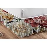 Saia Estampada Floral Para Cama Box Casal Queen E King Size FLORAL PALHA 