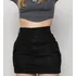 Saia Feminina Cargo Mini Jeans Algodão