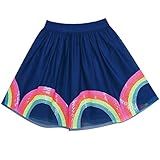 Saia Feminina Colorida Arco íris Lantejoulas Brilhantes Tutu Dança Tamanho 4 5 Azul 2 4