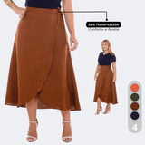 Saia Feminina Envelope Transpassada