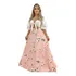 Saia Feminina Longa Plissada Esporte Fino Estampa Floral Pmg Moda Evangélica Cintura Alta Godê Tecido Crepe Casual/verão