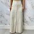 Saia Feminina Maxi Linho Forrada Com Botões Moda Modesta
