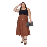 Saia Feminina Midi Bengaline