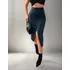 Saia Feminina Midi Couro Ecologico Fake Transpassada Fenda