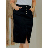 Saia Feminina Midi Jeans