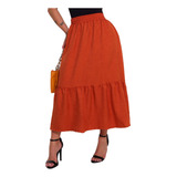 Saia Feminina Midi Longa