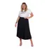 Saia Feminina Midi Plissada Plus Size Cores Lisas G4 G5 G6