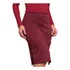Saia Feminina Midi Plus Size Cós Alto Lapis Malha Canelada