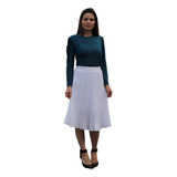 Saia Feminina Plissada Midi