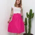 Saia Feminina Plissada Moda Evangélica Com Cinto E Forro