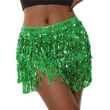 Saia Feminina Verde Franjas