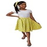 Saia Godê Duplo Infantil Poá Amarelo Bolinha Vintage Retrô Tamanho 08