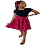 Saia Godê Duplo Infantil Poá Pink Bolinha Vintage Retrô Tamanho 08