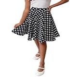 Saia Godê Duplo Infantil Poá Preto Bolinha Vintage Retrô Tamanho 12