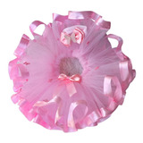 Saia Jardim Encantado Rosa Bebe Fantasia Com Borboleta laço