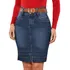 Saia Jeans Azul Executiva Moda Evangélica Anagrom Ref.117