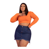 Saia Jeans Basica Plus