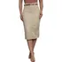 Saia Jeans Bege Lycra Feminina Moda Cristã Evangélica Midi