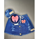 Saia Jeans Botao Infantil