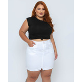 Saia Jeans Branca Curta