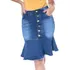 Saia Jeans C/ Babado Lycra (elastano) Moda Evangélica Ref:03