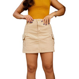 Saia Jeans Cargo Bege