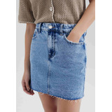 Saia Jeans Cintura Media