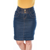 Saia Jeans Composta Botoes