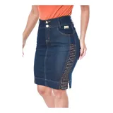 Saia Jeans Costura Laterais