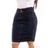 Saia Jeans Costura X Lateral Moda Evangélica Lycra Elastano