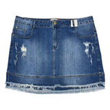 Saia Jeans Curta Destroyed Desfiada Tamanho 54 Plus Size